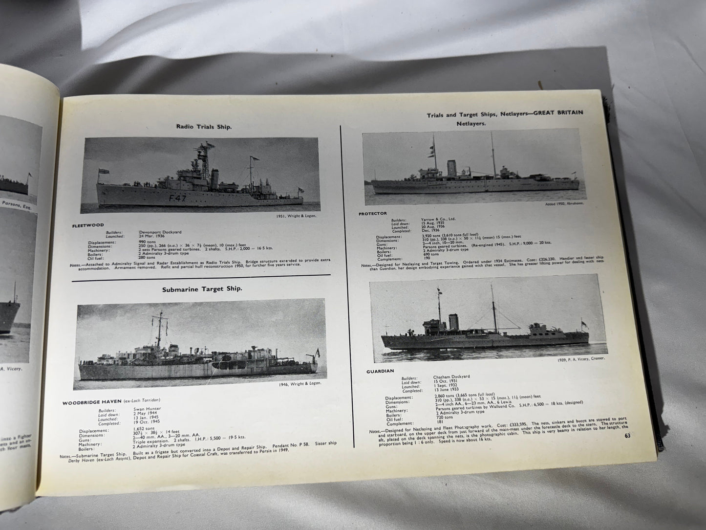 Vintage 1951-1952 Jane’s Fighting Ships Naval Reference Book Blue Hardcover