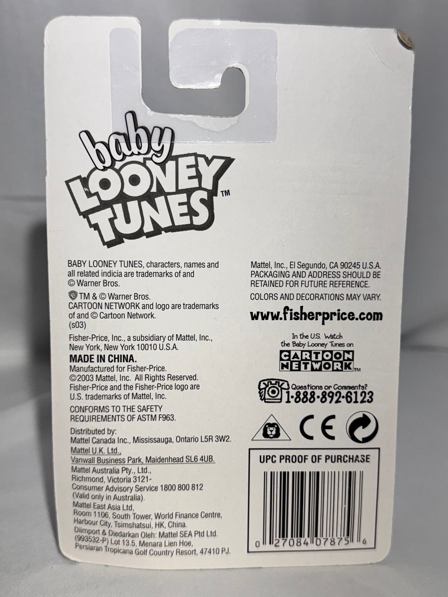 Fisher-Price Baby Bugs Bunny Figure – Baby Looney Tunes (2003 Mattel)