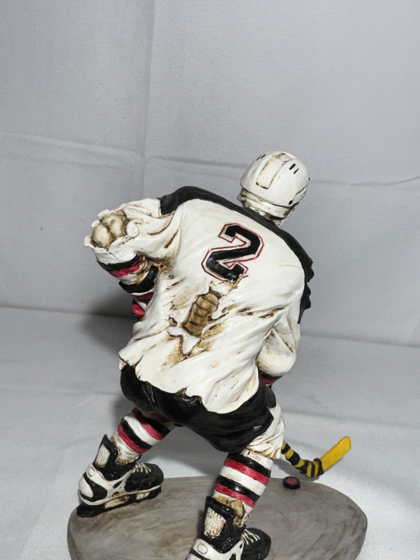 Summit Collection Skeleton Hockey Player Figurine #2 White Black & Red Uniform Sports Collectible