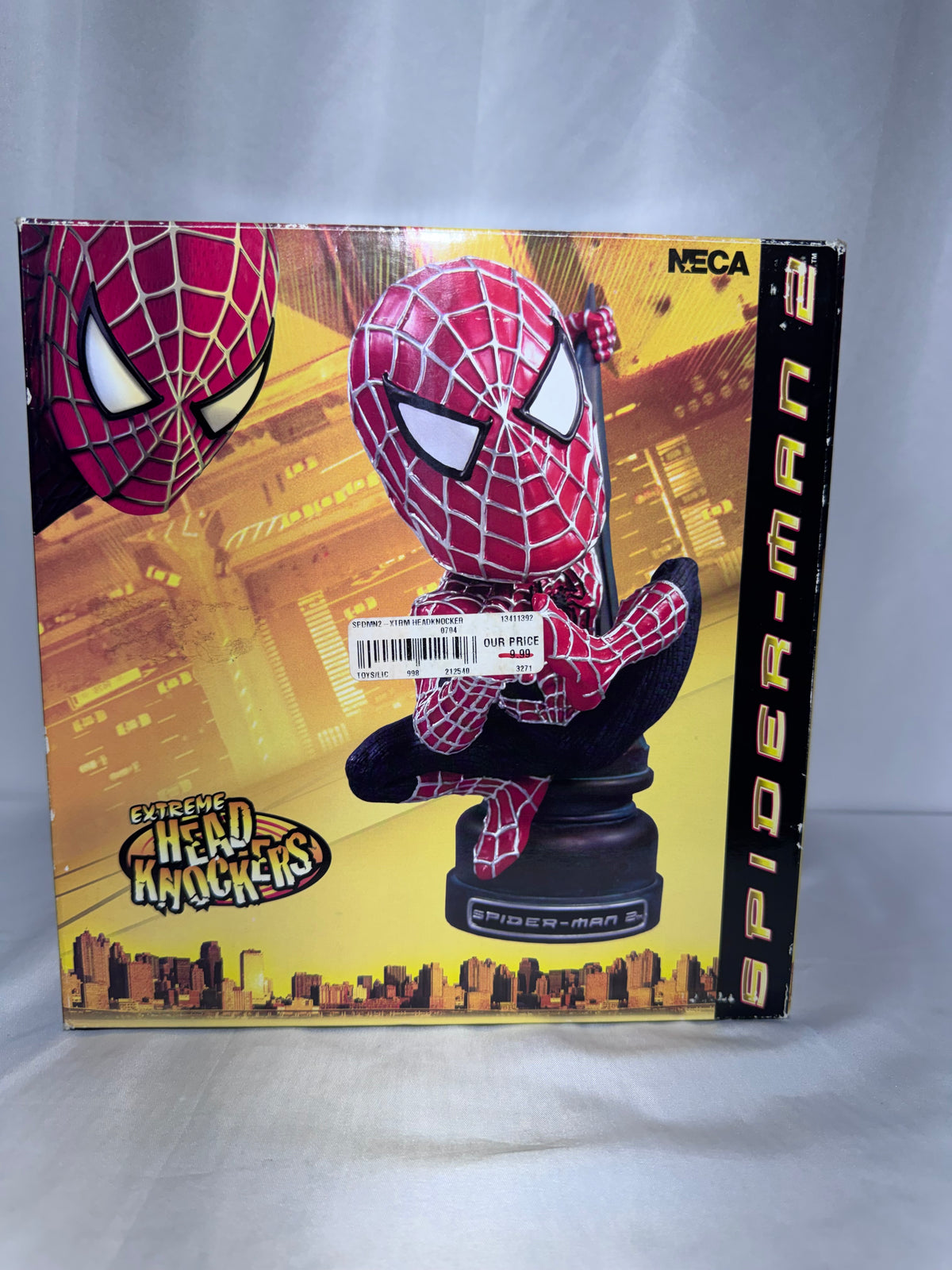 2004 NECA Extreme Head Knockers Spider-Man 2 Bobblehead – With Original Collector Box
