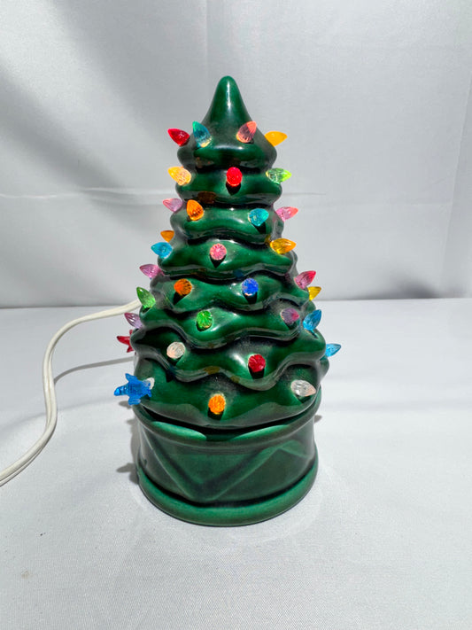 Vintage ceramic light-up 6” Christmas tree 70’s Holiday decor