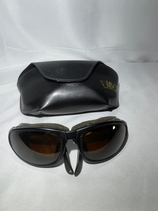 Vintage 7eye by Panoptx Motorcycle Dry Eye Sunglasses AirShield w/ Case & Extra Earpieces