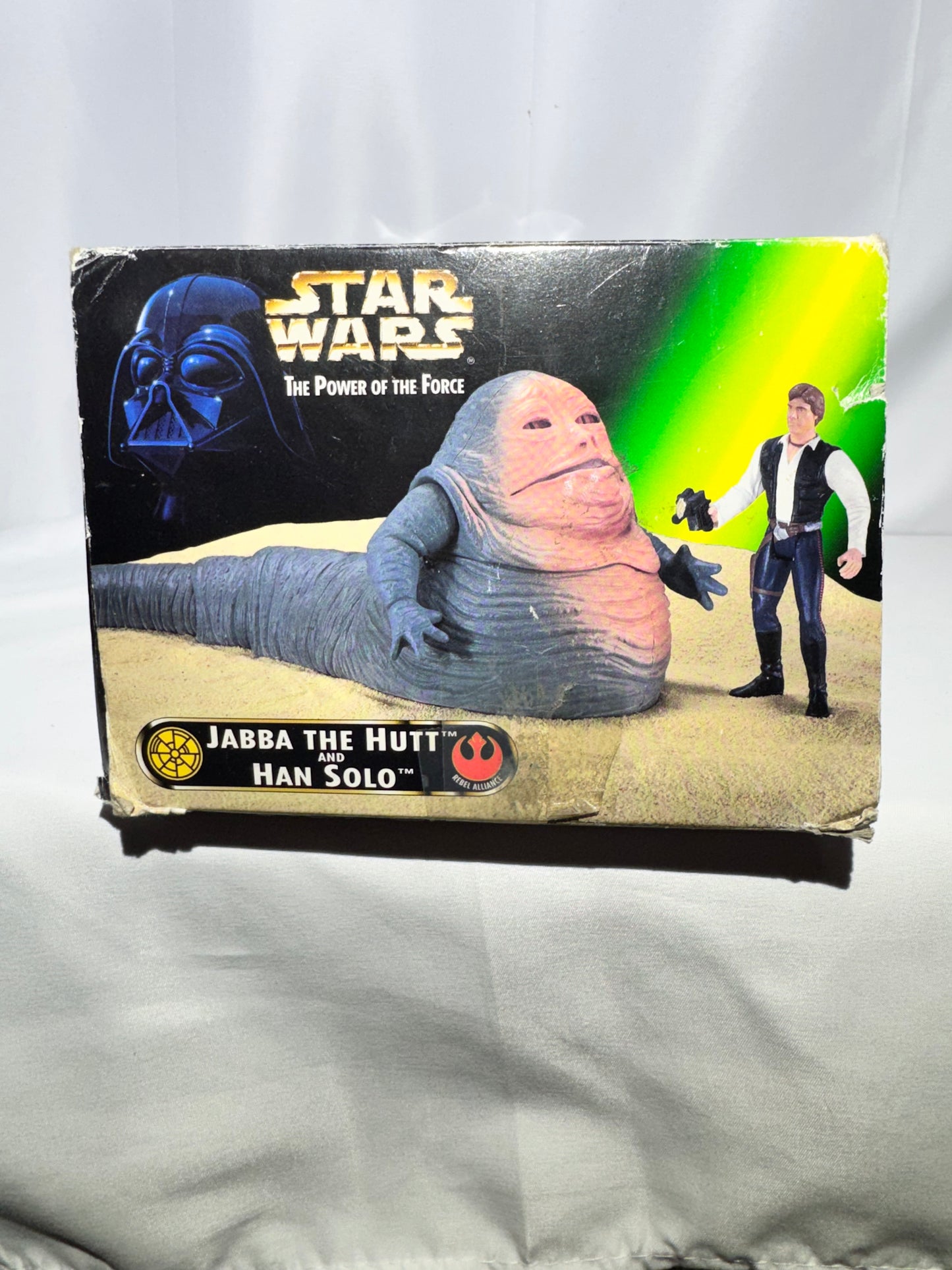 Vintage 1997 Kenner Star Wars: The Power of the Force – Jabba the Hutt & Han Solo Action Figure Set