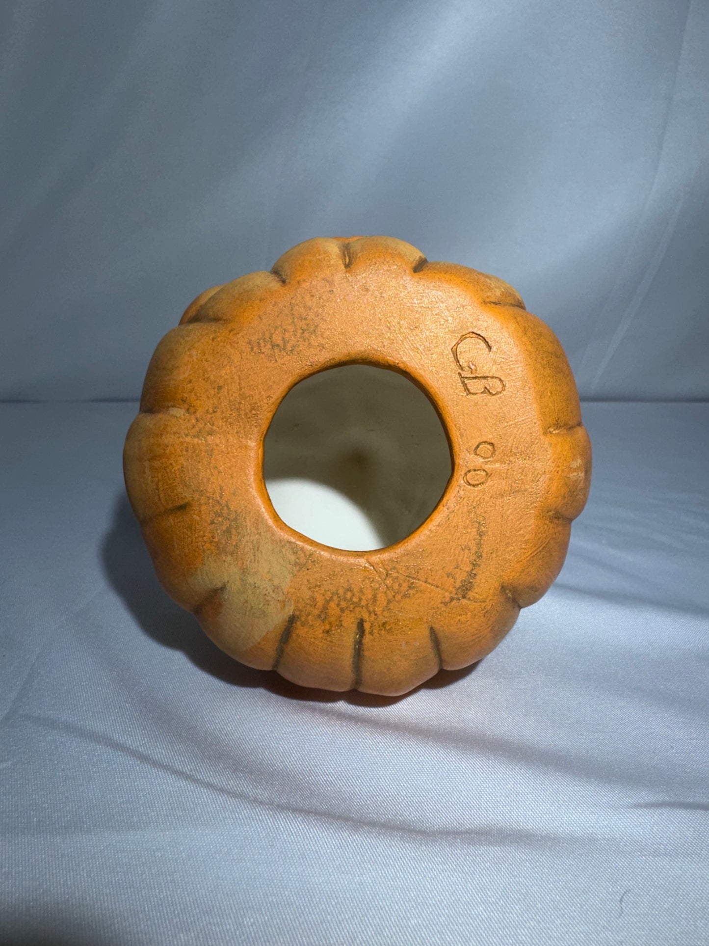 Vintage Hand-Painted Ceramic Pumpkin Figurine – Baby Face – CB 2000