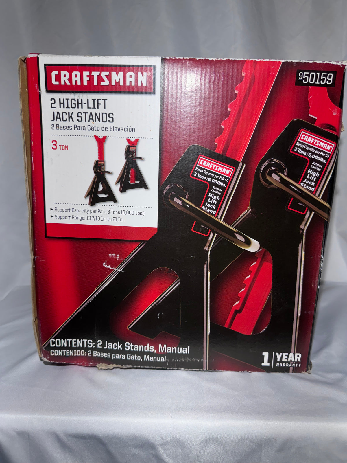 Craftsman 3-Ton High-Lift Jack Stands – Model 950159 / T43002 – Original Box