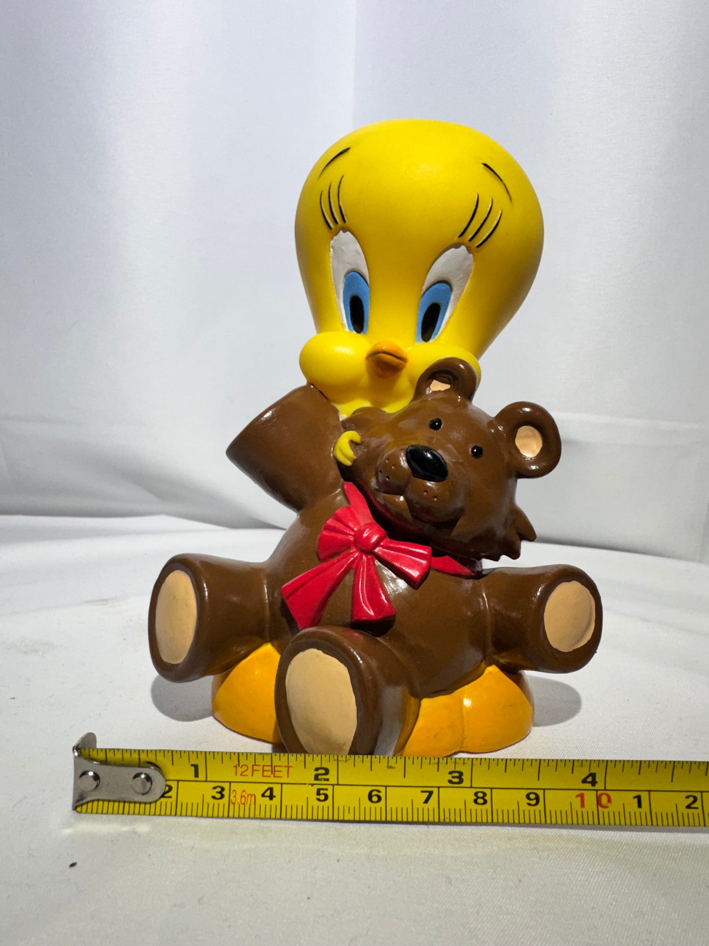Looney Tunes Tweety Bird and teddy bear Piggy Bank 1992 Warner Bros.