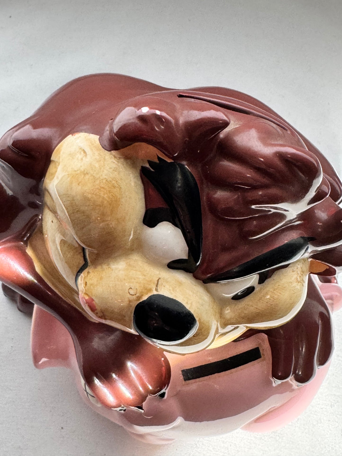 Vintage 1989 Taz Piggy Bank – The Good Company – Ceramic – Original Stopper