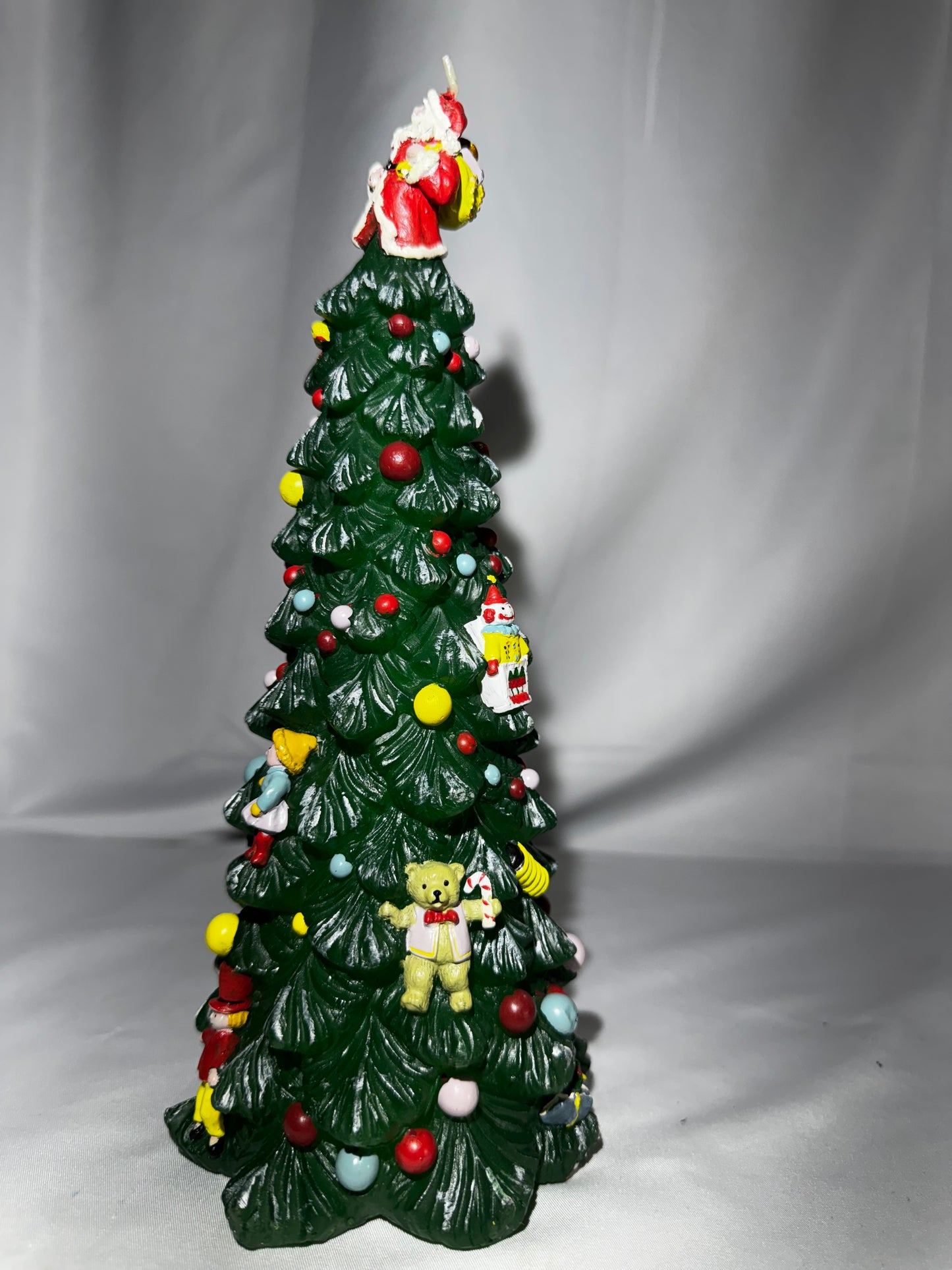 Spode Christmas Tree 10.5” Holiday Tree Candle Santa Topper w/ Original Box Decor