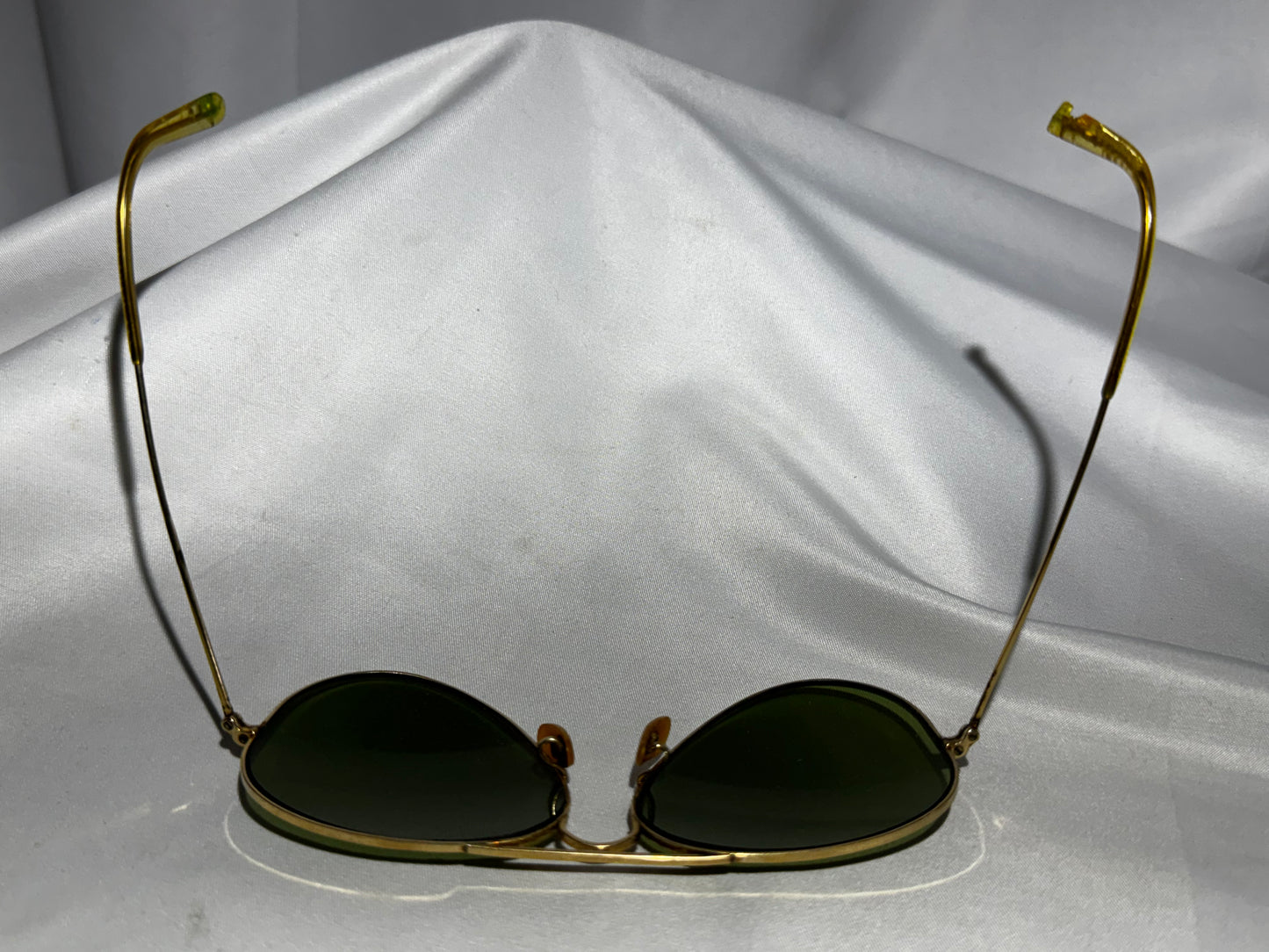 Vintage B&L Ray-Ban Aviator Sunglasses Green Glass Lens 12K GF w/ Original Case