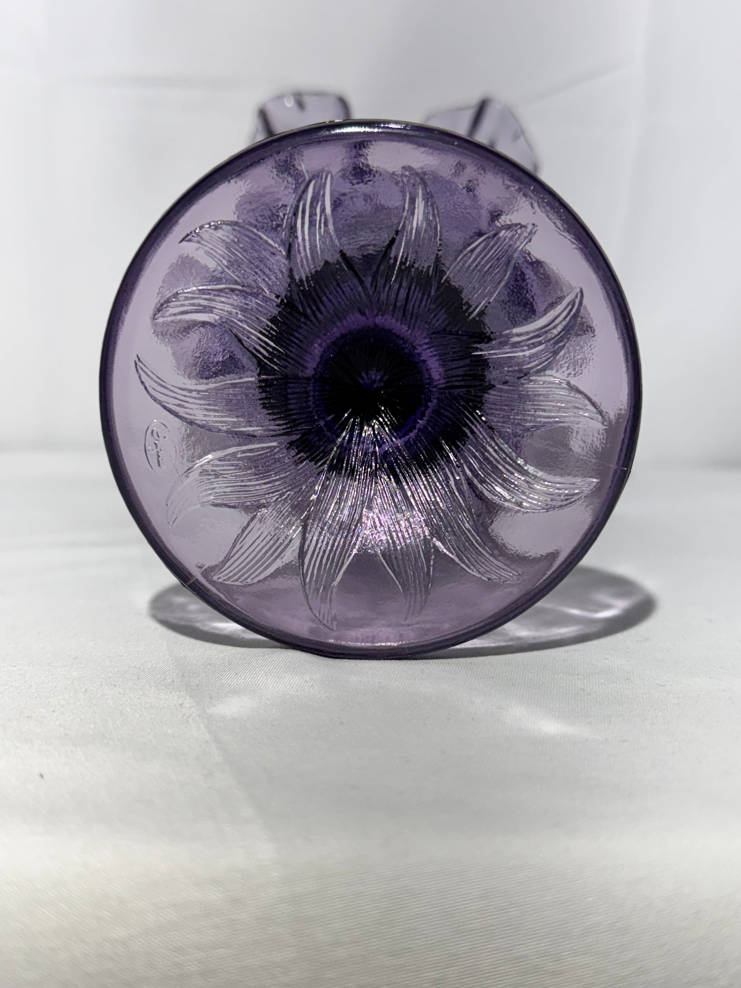 Fenton Amethyst Daffodil Ruffled Vase – Handcrafted in the USA – Original Fenton Sticker – 7.5” Tall