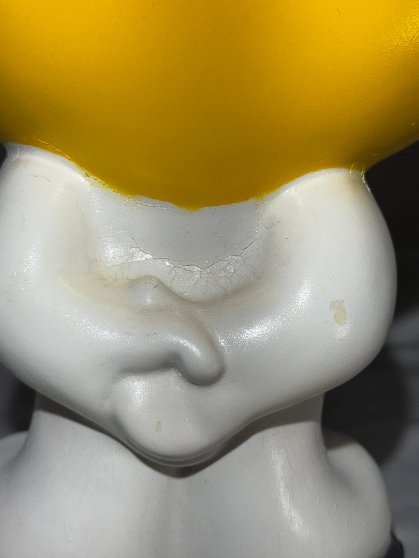 Vintage 1971 Play Pal Plastics Yellow Smiley Face Coin Bank 11” Blow Mold Heart