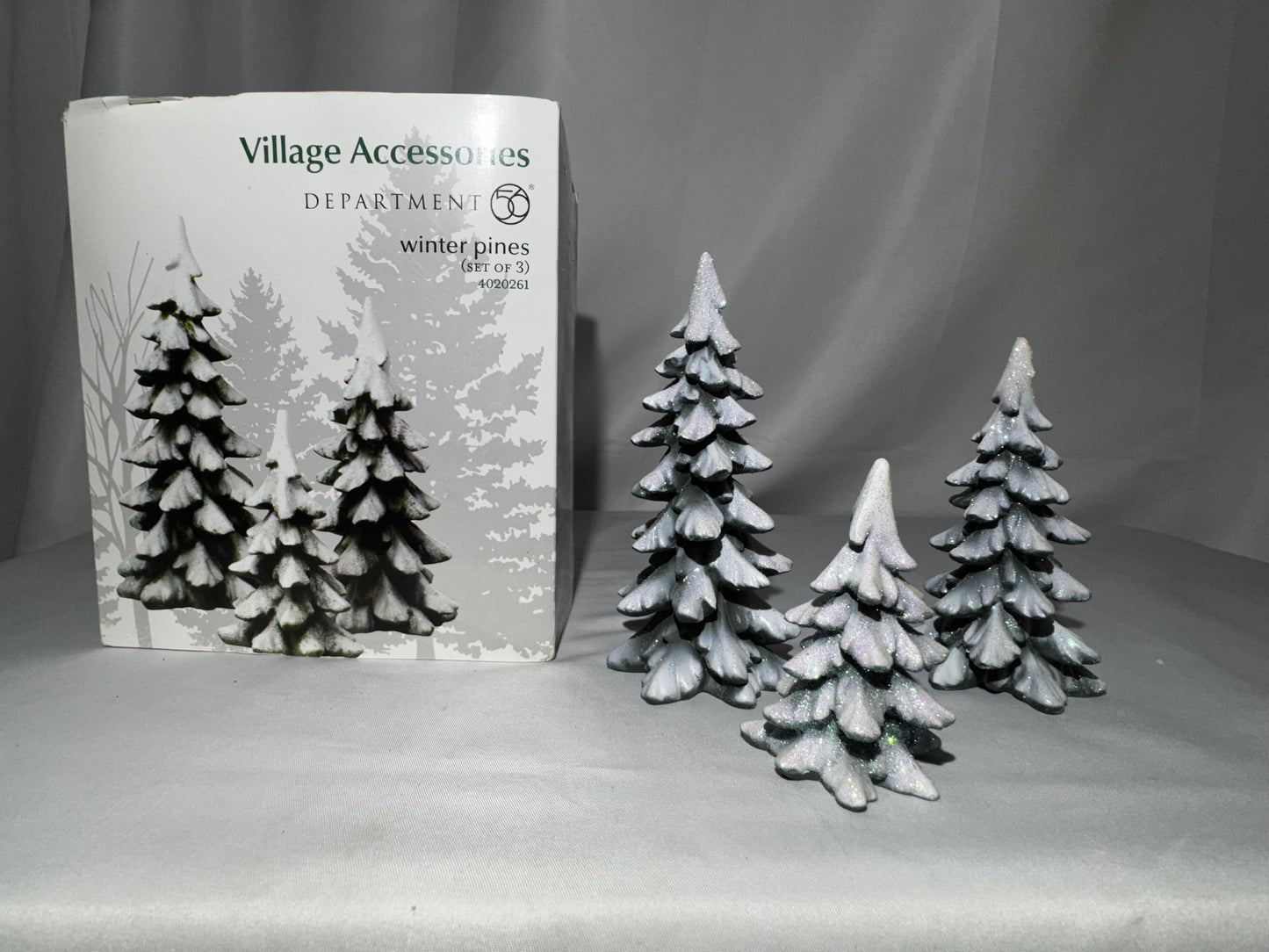 Department 56 Village Accessories Winter Pines Set of 3 Snowy Trees #4020261