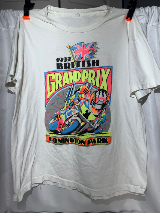 Vintage 1992 Donington Park British Grand Prix Motorcycle Racing T-Shirt – 90s