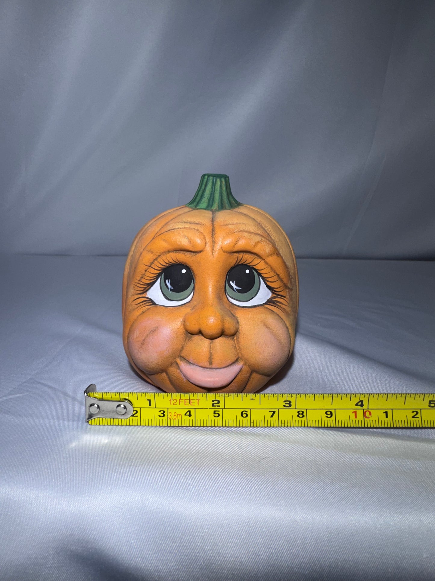 Vintage Hand-Painted Ceramic Pumpkin Figurine – Baby Face – CB 2000