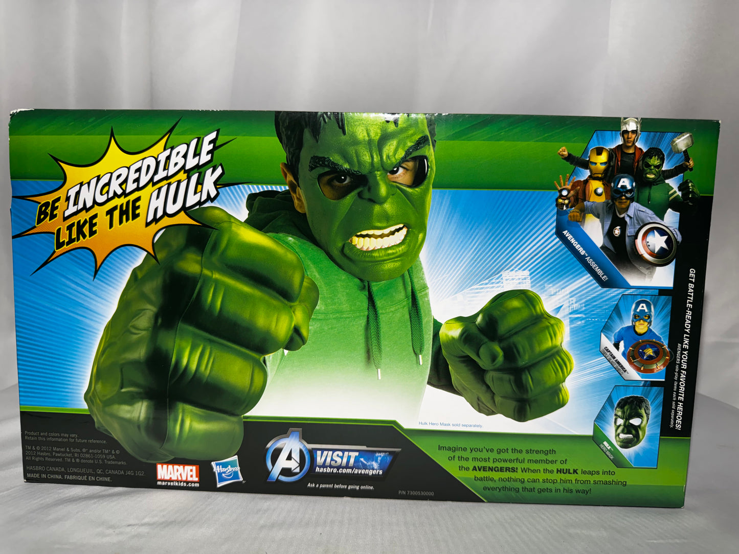 Hasbro Marvel Avengers Hulk Gamma Smash Fists Role Play Toy w/ Original Box Foam