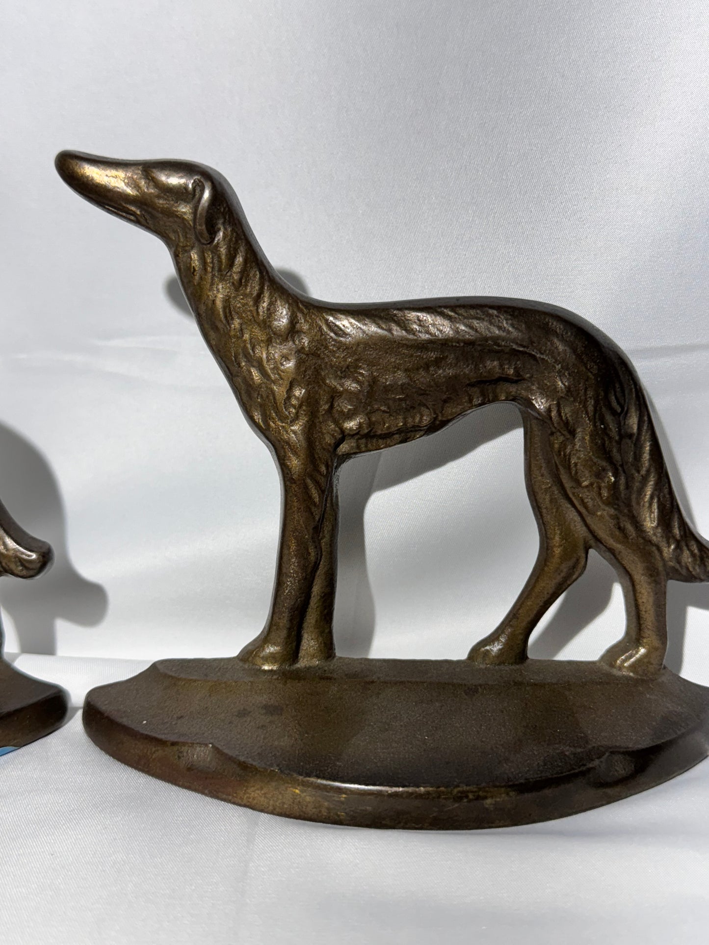 Pair of Art Deco Russian Wolfhound Cast Iron Bookends – c. 1929 Connecticut Foundry