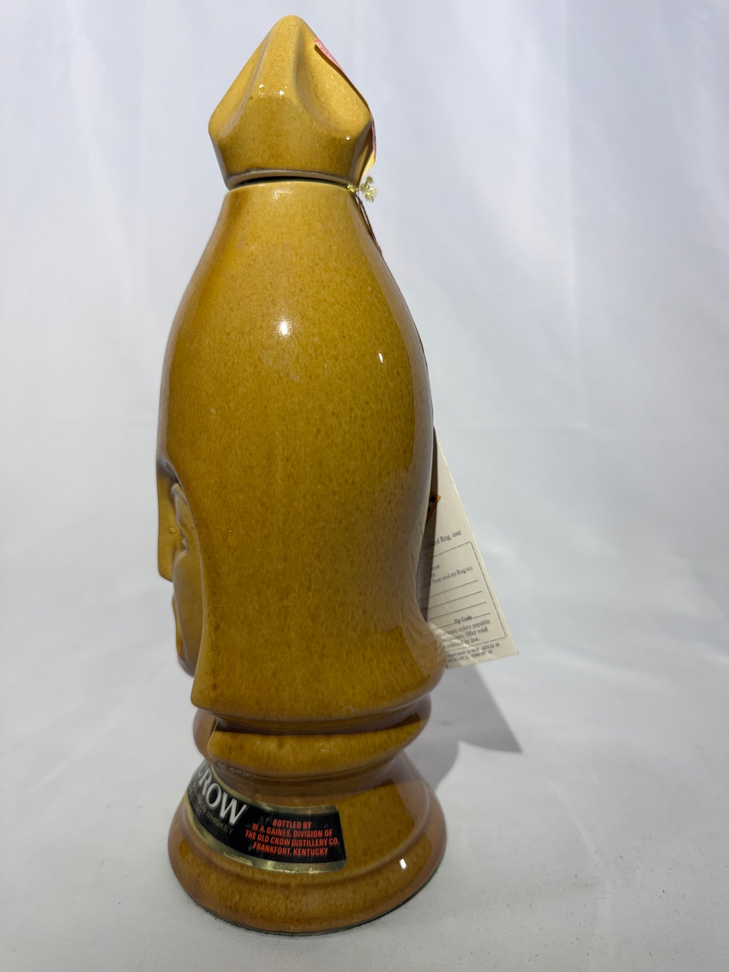 1969 Old Crow 10-Year-Old Bourbon Chessmen Ceramic Decanters – Set of 6 Gold Pawns