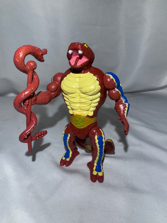 Vintage Mattel Masters of the Universe King Hiss Action Figure – Snake Men – Staff – MOTU