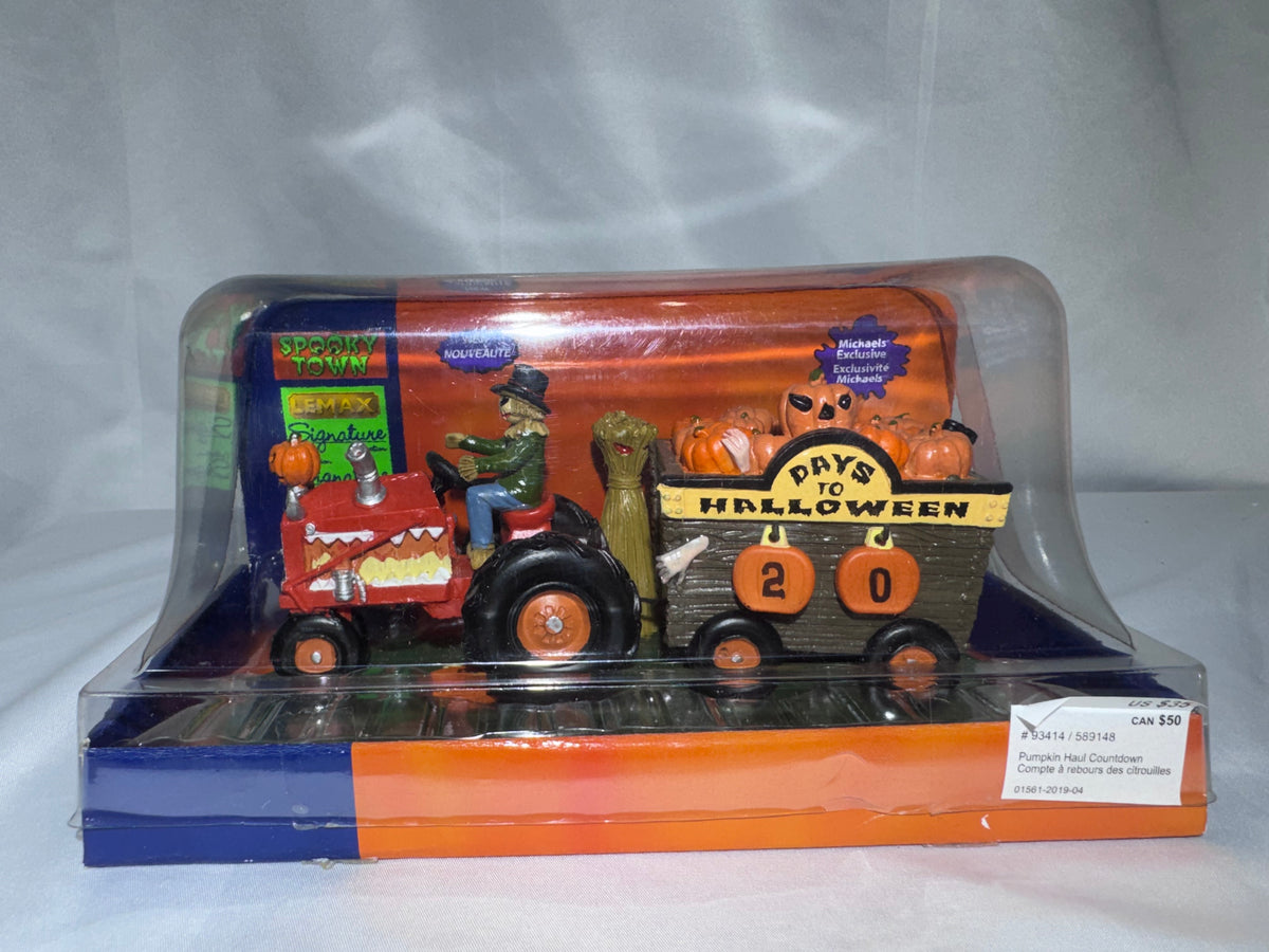 Lemax Spooky Town Pumpkin Haul Countdown #93414 – 2019 – Original Box