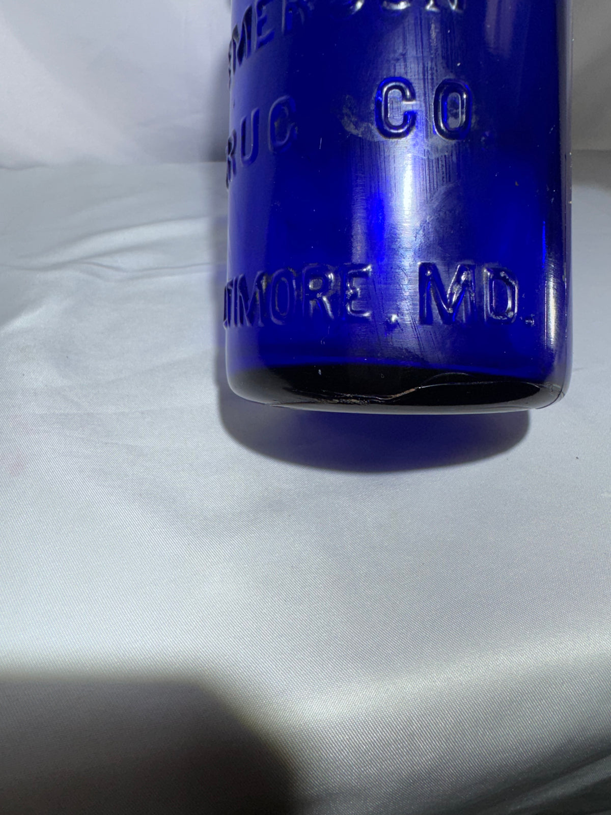 Vintage Bromo-Seltzer Cobalt Blue Glass Bottle – Emerson Drug Co. Baltimore, MD