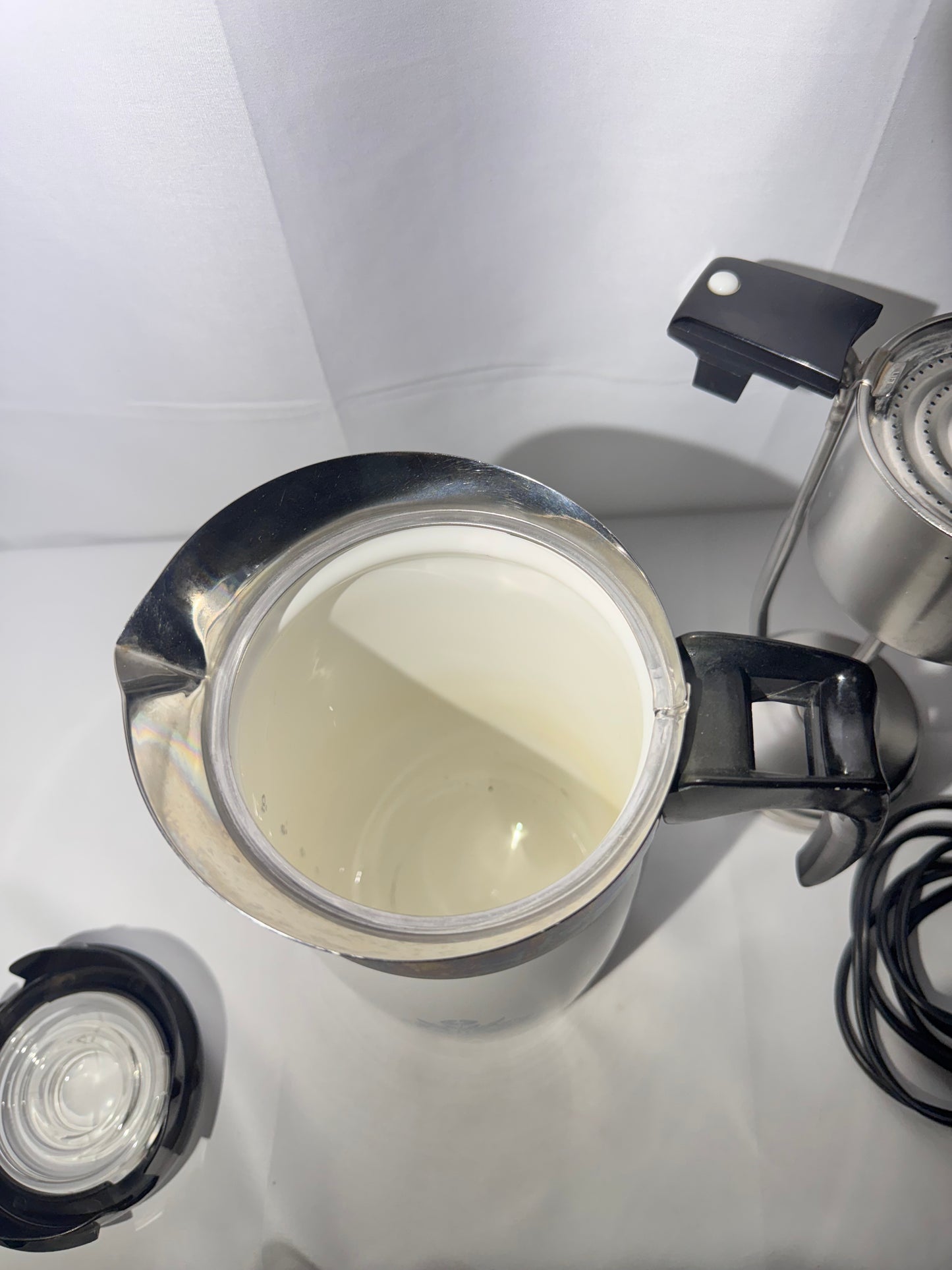 Corning Ware Blue Cornflower 10-Cup Electric Coffee Percolator – Tested & Complete