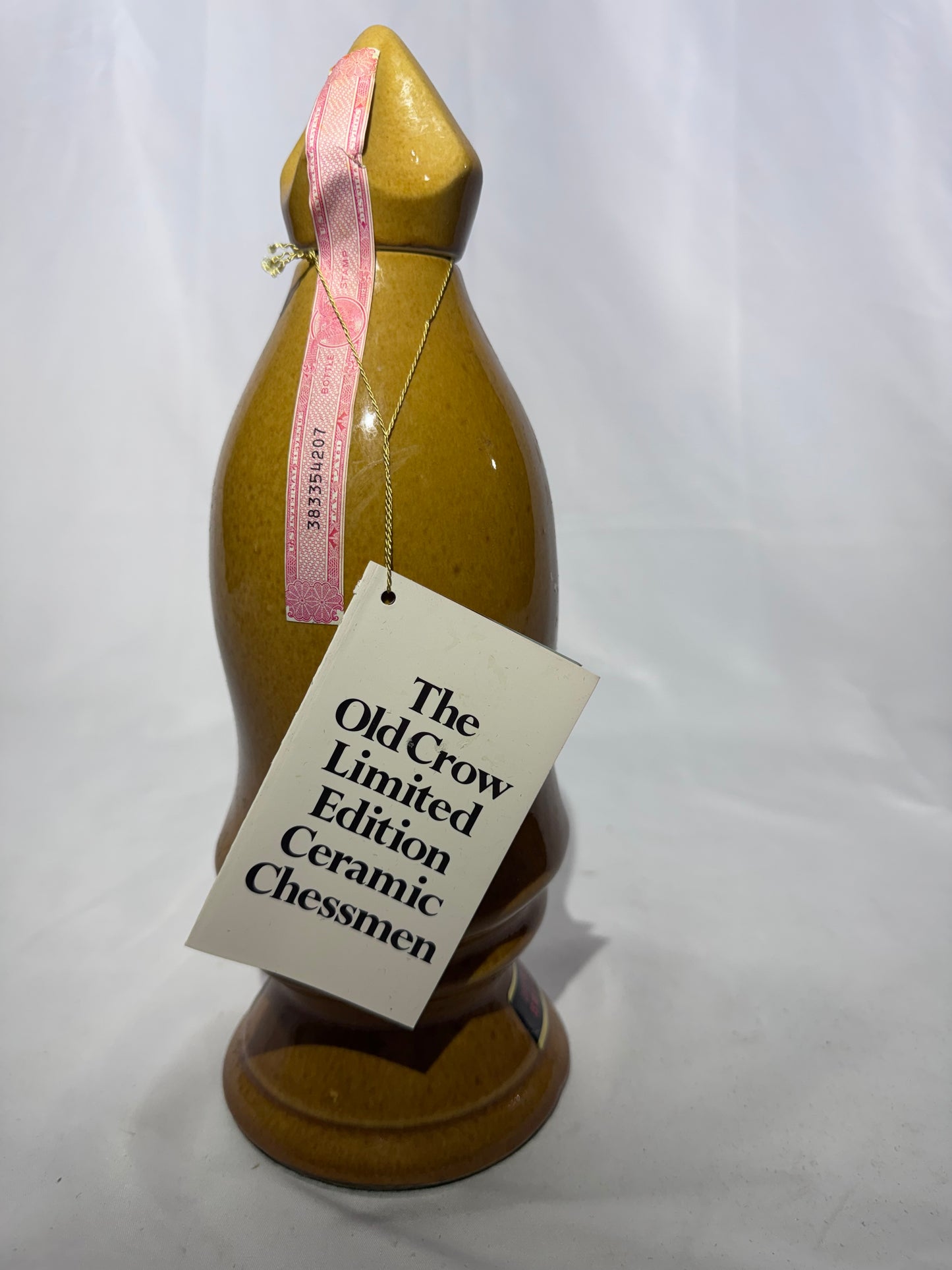 1969 Old Crow 10-Year-Old Bourbon Chessmen Ceramic Decanters – Set of 6 Gold Pawns