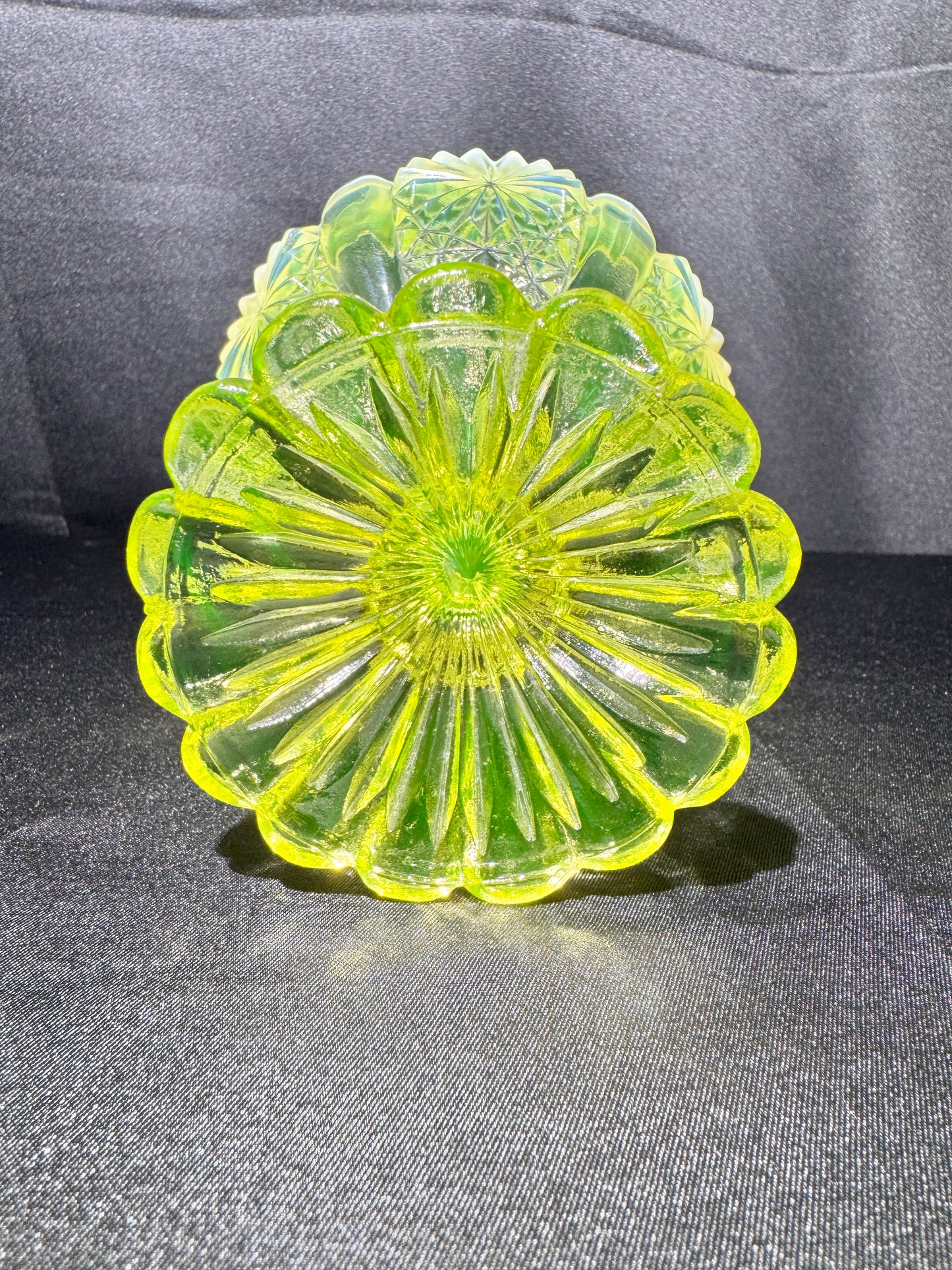 Uranium Glass Davidson Primrose Pearline Footed Compote – Lady Chippendale Collection