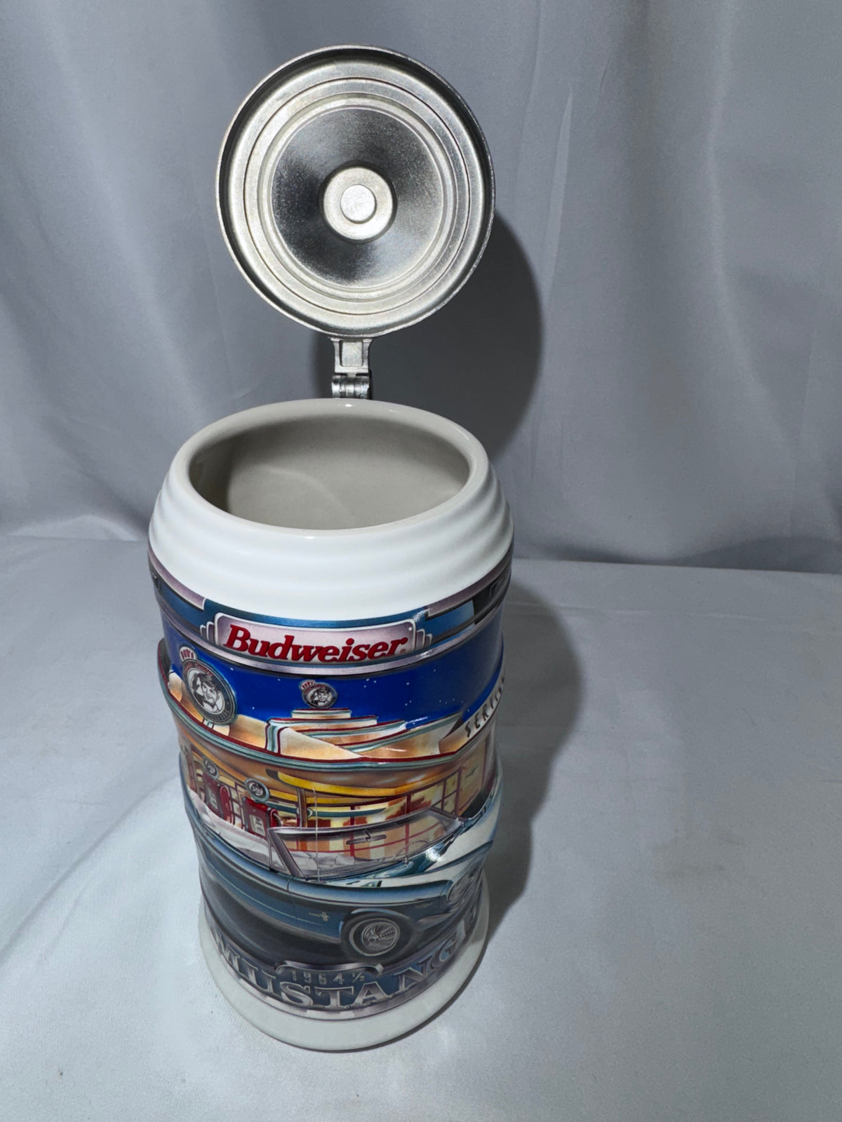 Budweiser 1964 1/2 Ford Mustang Convertible Beer Stein – Classic Car Series – 2000 – Box & COA