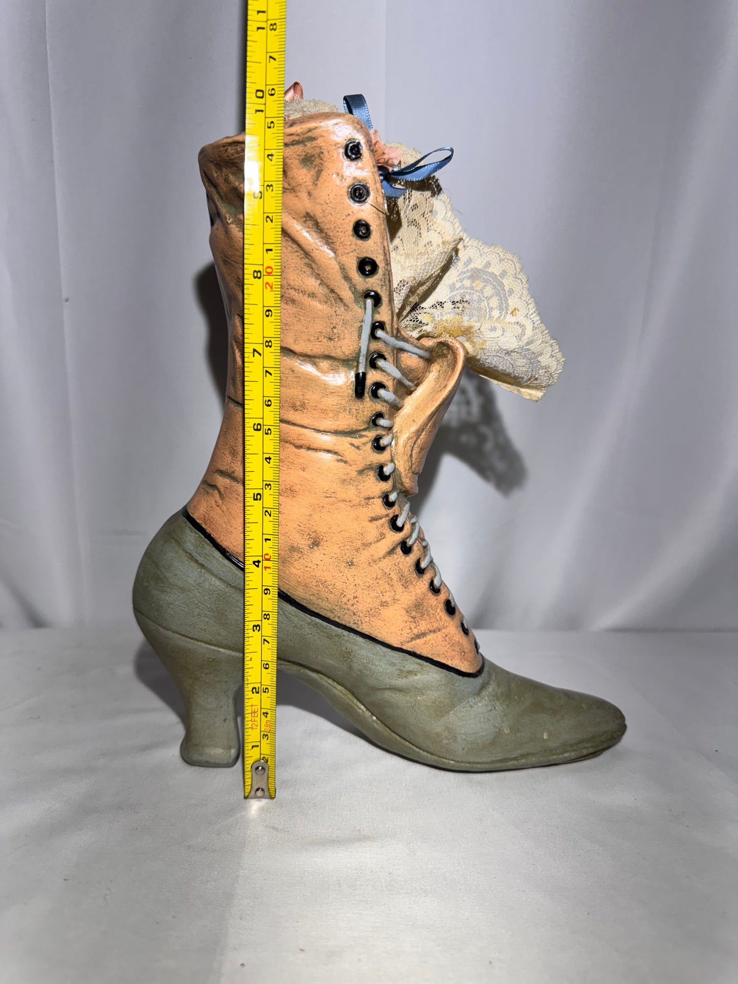 Decorative Victorian-Style Ceramic Boot Figurine / Vase