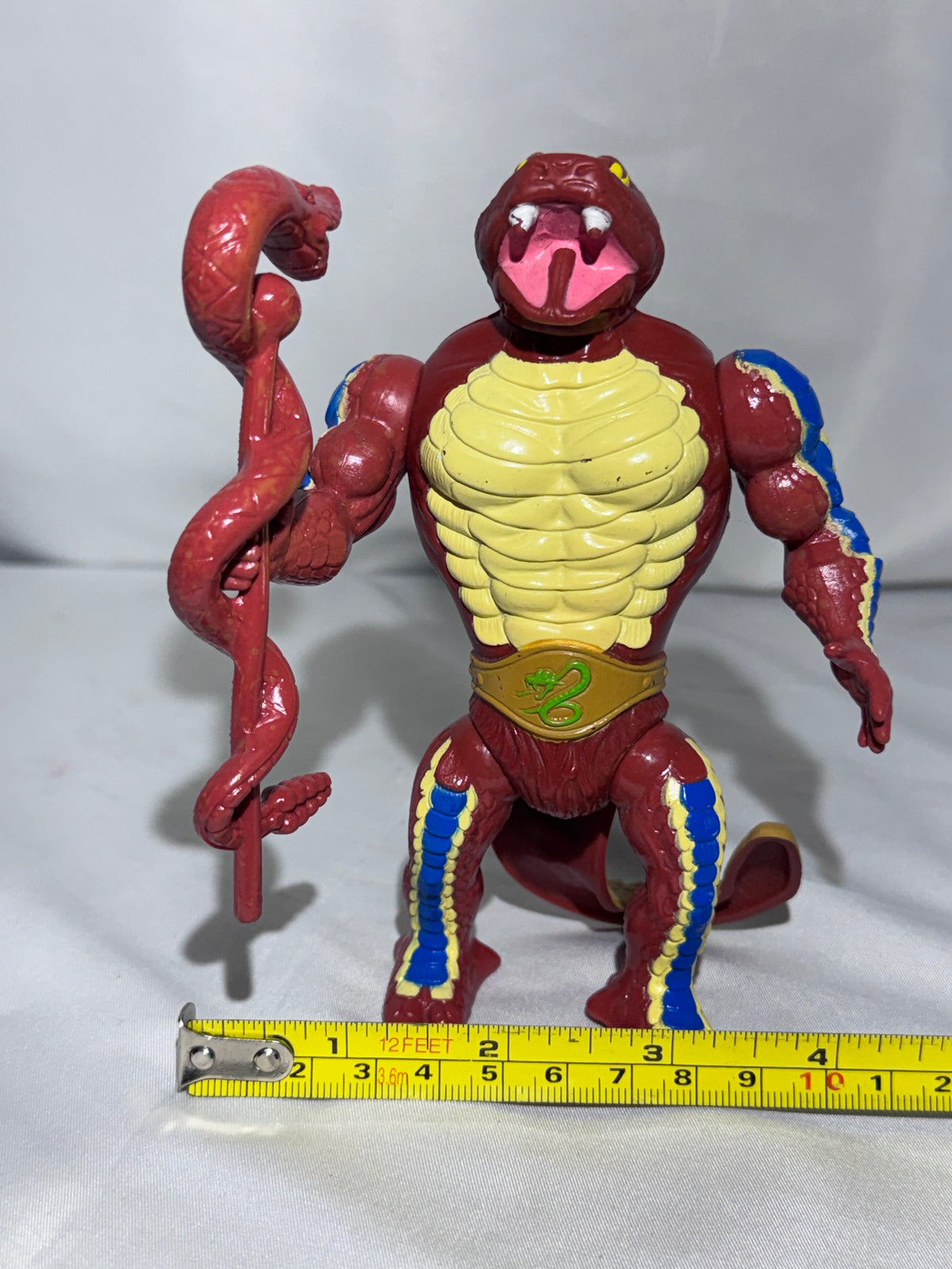 Vintage Mattel Masters of the Universe King Hiss Action Figure – Snake Men – Staff – MOTU