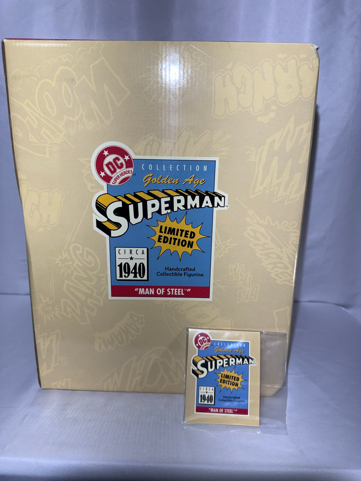 1996 Hallmark DC Super Heroes Golden Age Superman “Man of Steel” Figurine – Limited Edition #13,199/14,500 – Box & COA