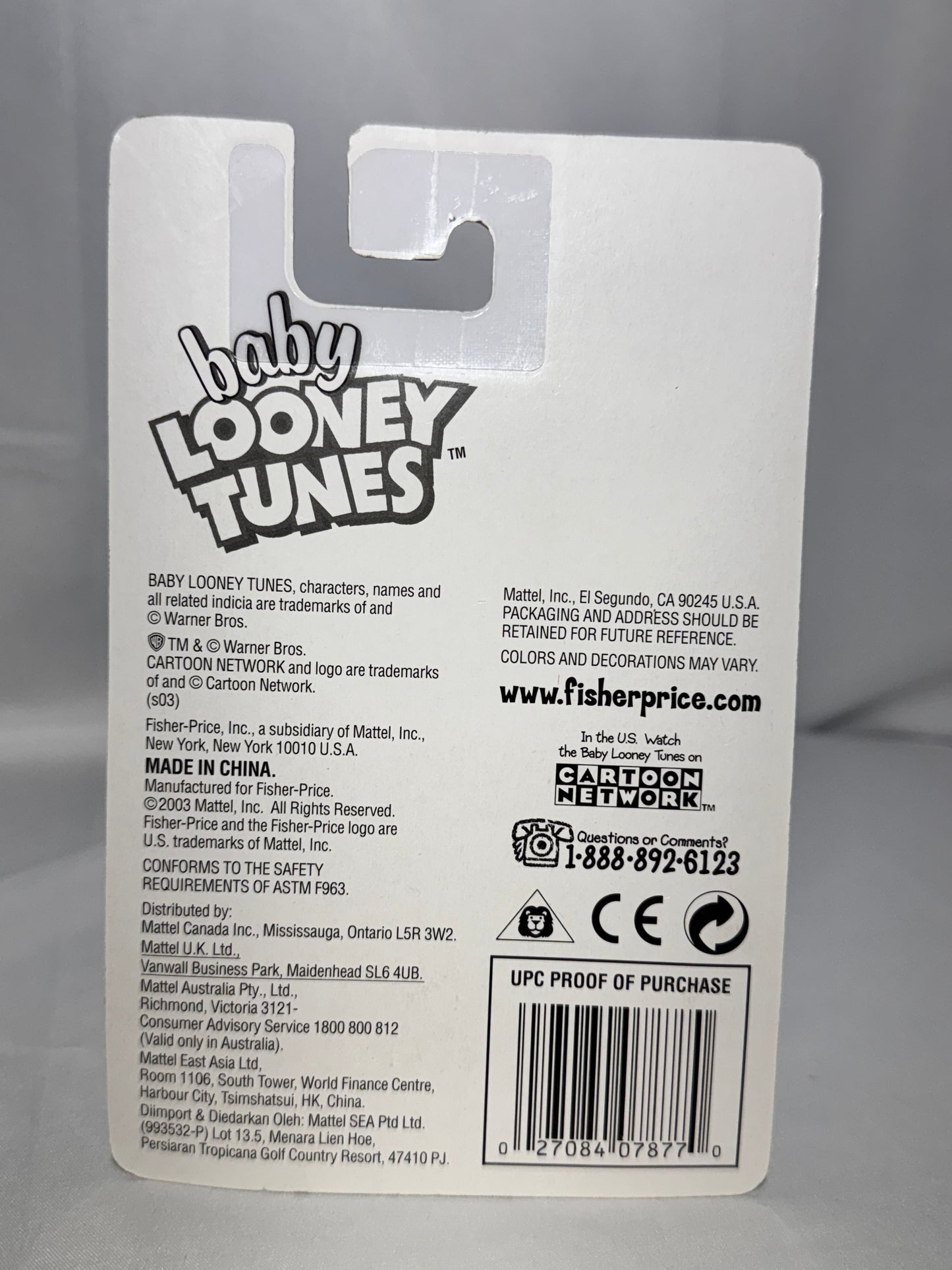 Fisher-Price Baby Taz Figure – Baby Looney Tunes (2003 Mattel) – In Original Packaging