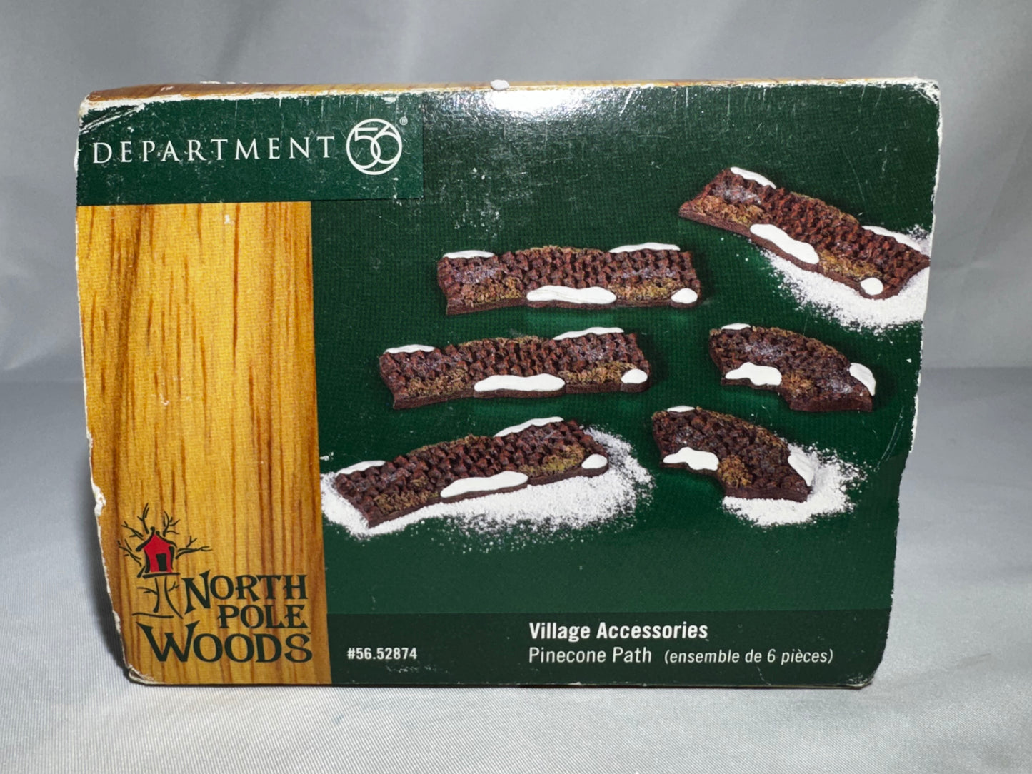Department 56 North Pole Woods Pinecone Path Village Accessory Set Retired 6 Pc