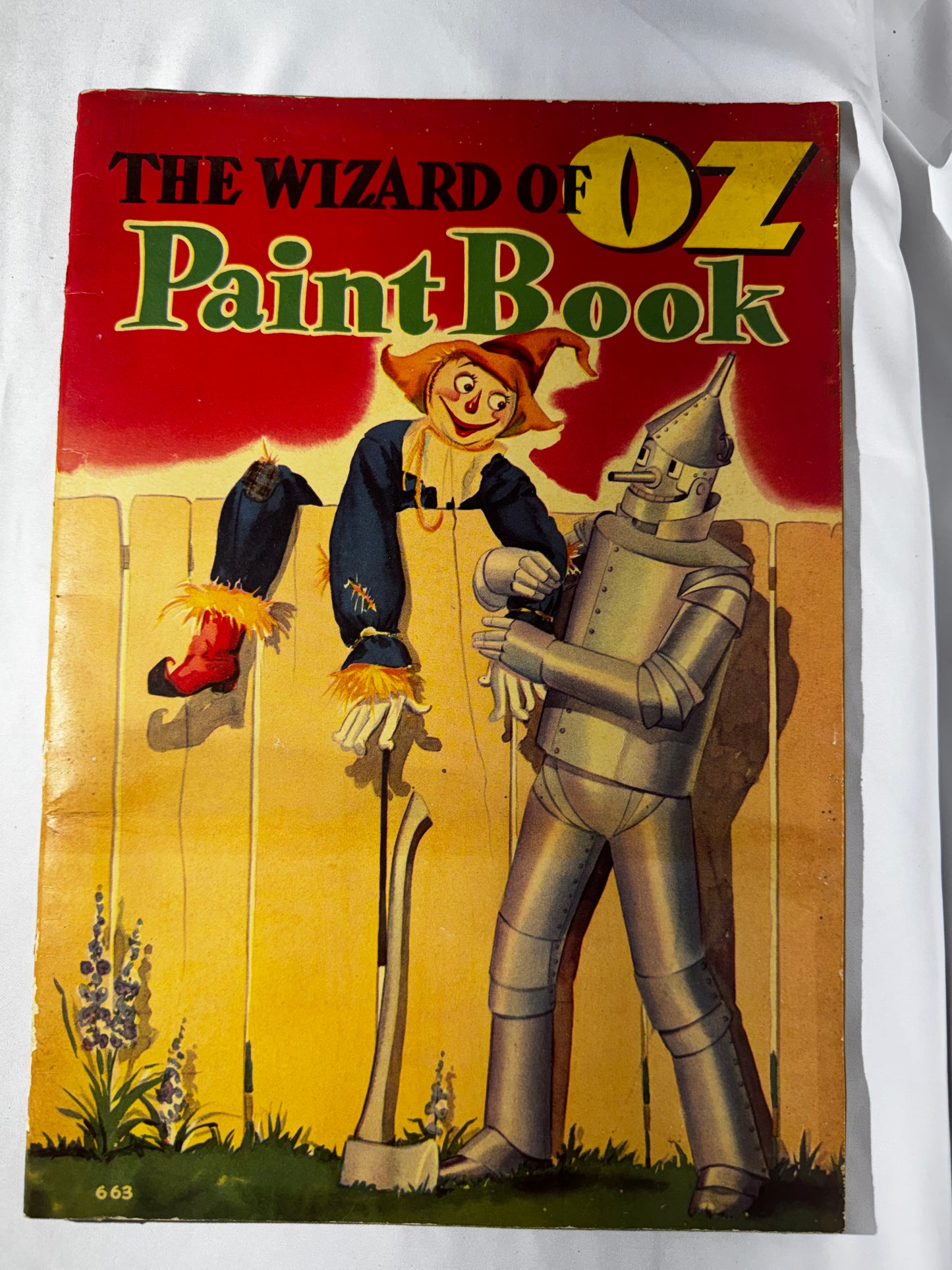 Vintage 1939 The Wizard of Oz Paint Book Whitman H.E. Vallely 40 Pages Scarecrow Tin Man