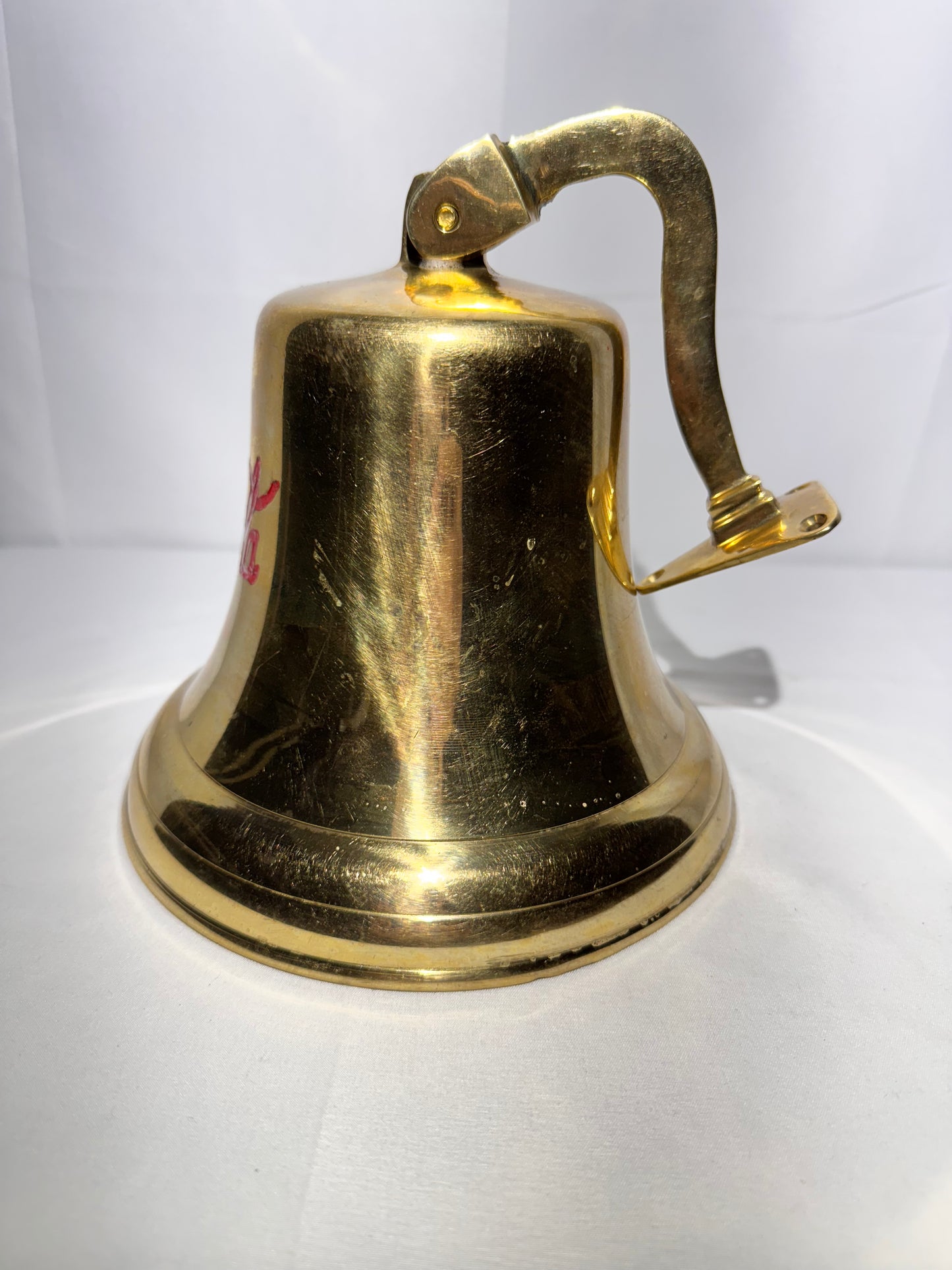 Vintage Brass Coca-Cola Bell – 7” Wall Mount with Braided Handle