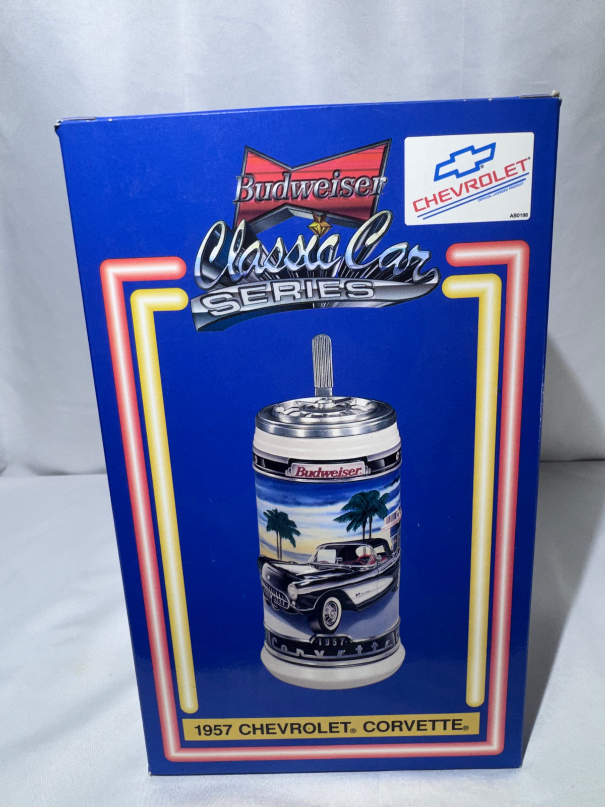 Budweiser Classic Car Series II 1957 Chevrolet Corvette Stein CS340 – Original Box