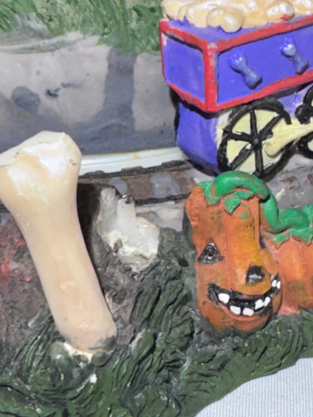 Halloween Village Haunted Castle with Moving Train Track – Lighted Display