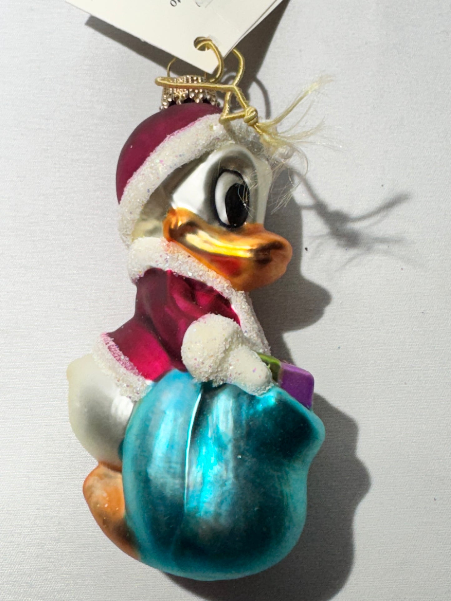 Donald Duck Santa Christmas Ornament – Dresden Dove Collection – Larry Fraga – Hand Blown & Hand Painted