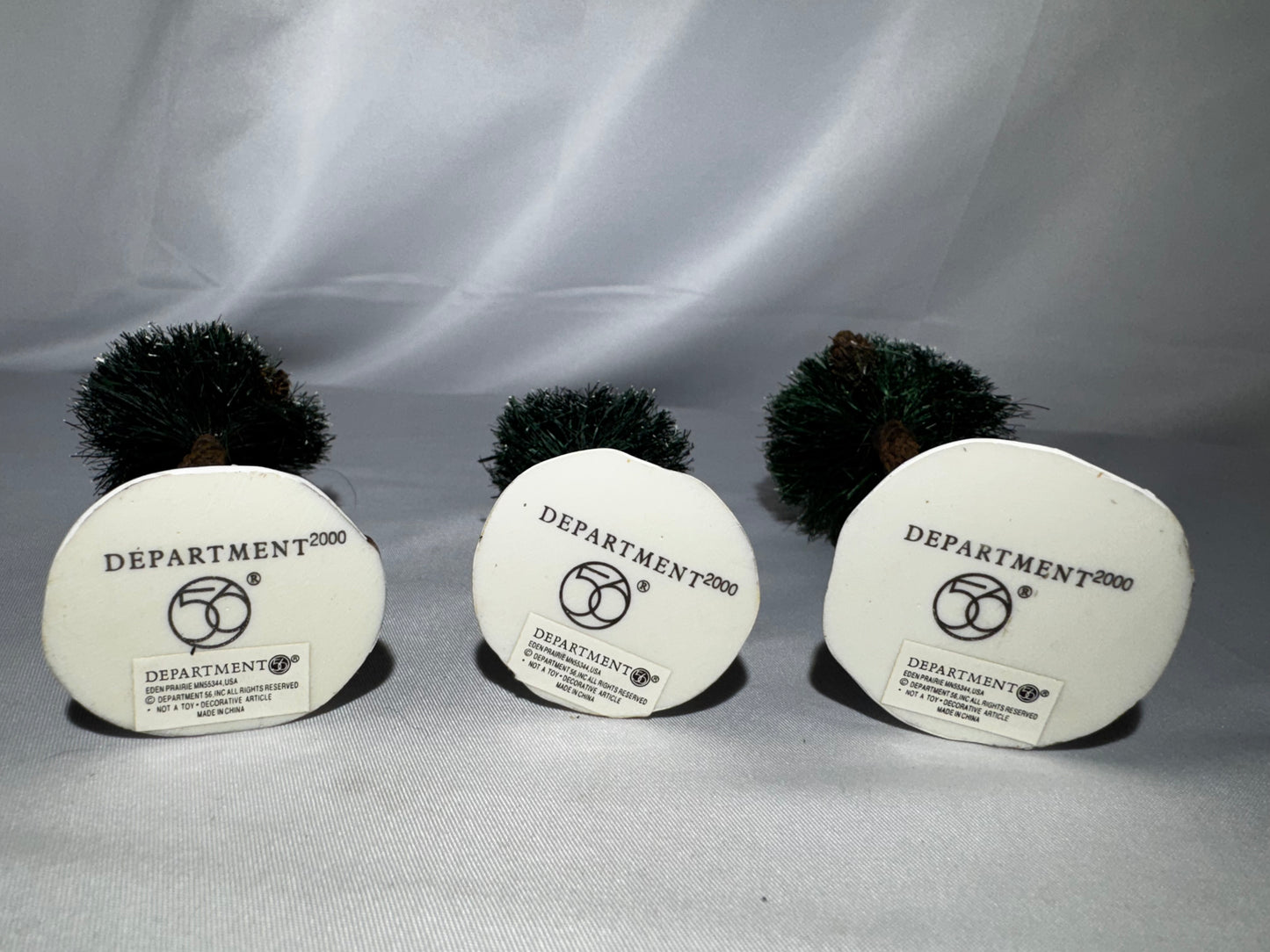 Department 56 North Pole Woods Pinewood Trees Set of 3 Flocked Christmas Village Accessory 56.56925 Retired