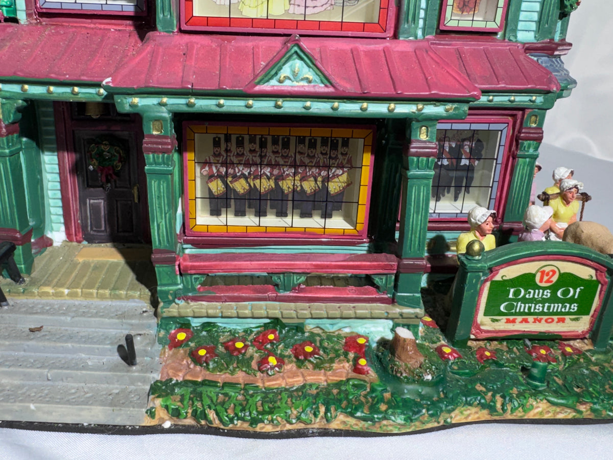 Lemax 12 Days of Christmas Manor #95869 – 2009 Sights & Sounds Collection – Retired Christmas Village -Read