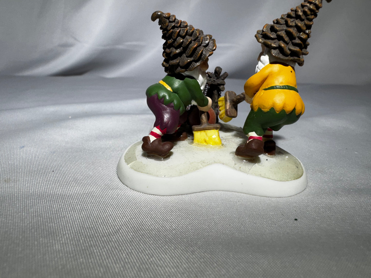Department 56 North Pole Woods Nuts About Broomball #56.56926 Elf Scene Village Accessory 2000