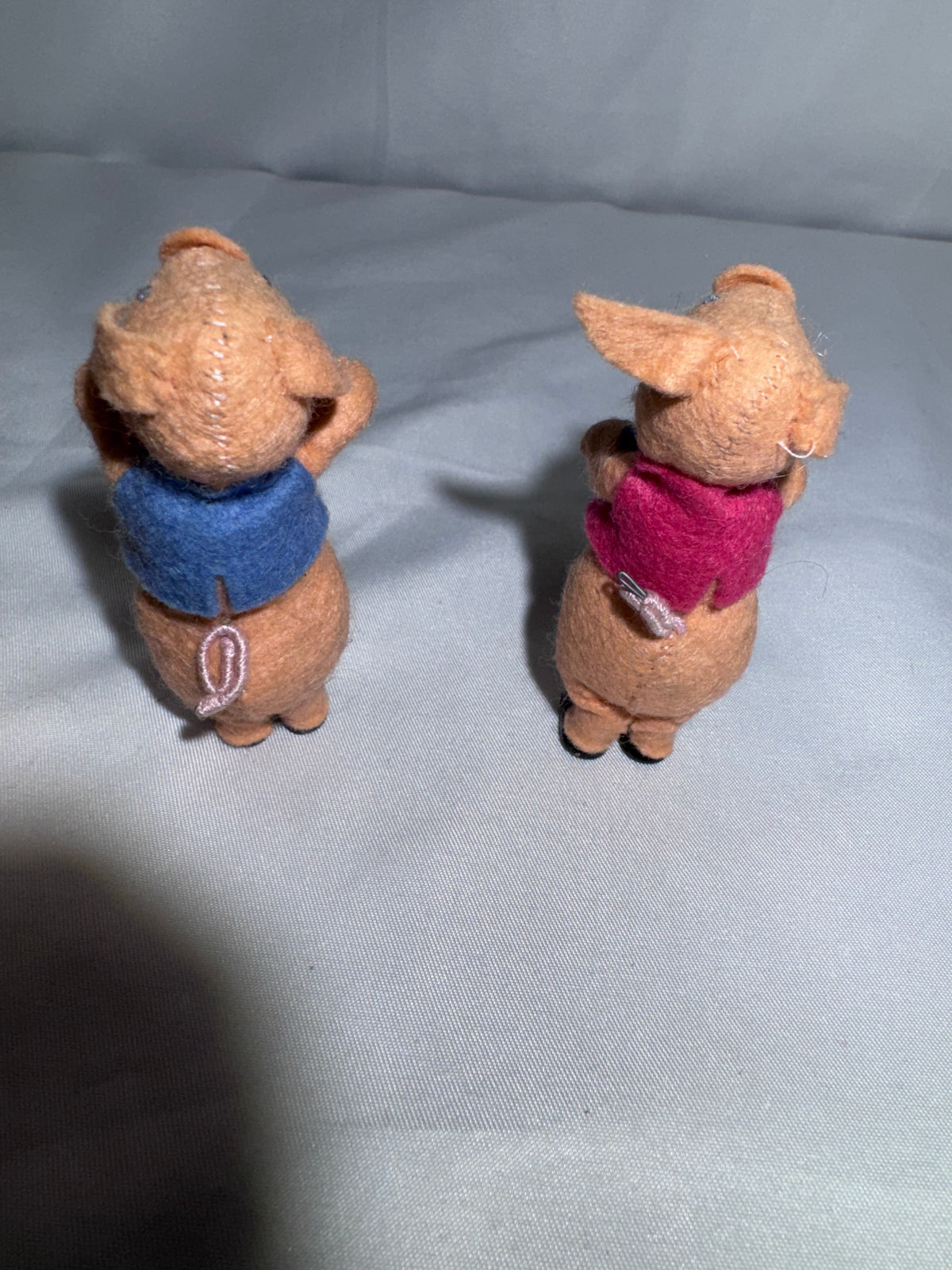 Vintage BAPS Germany Big Bad Wolf & Three Little Pigs Felt Miniature Doll Set – 1940s–1950s
