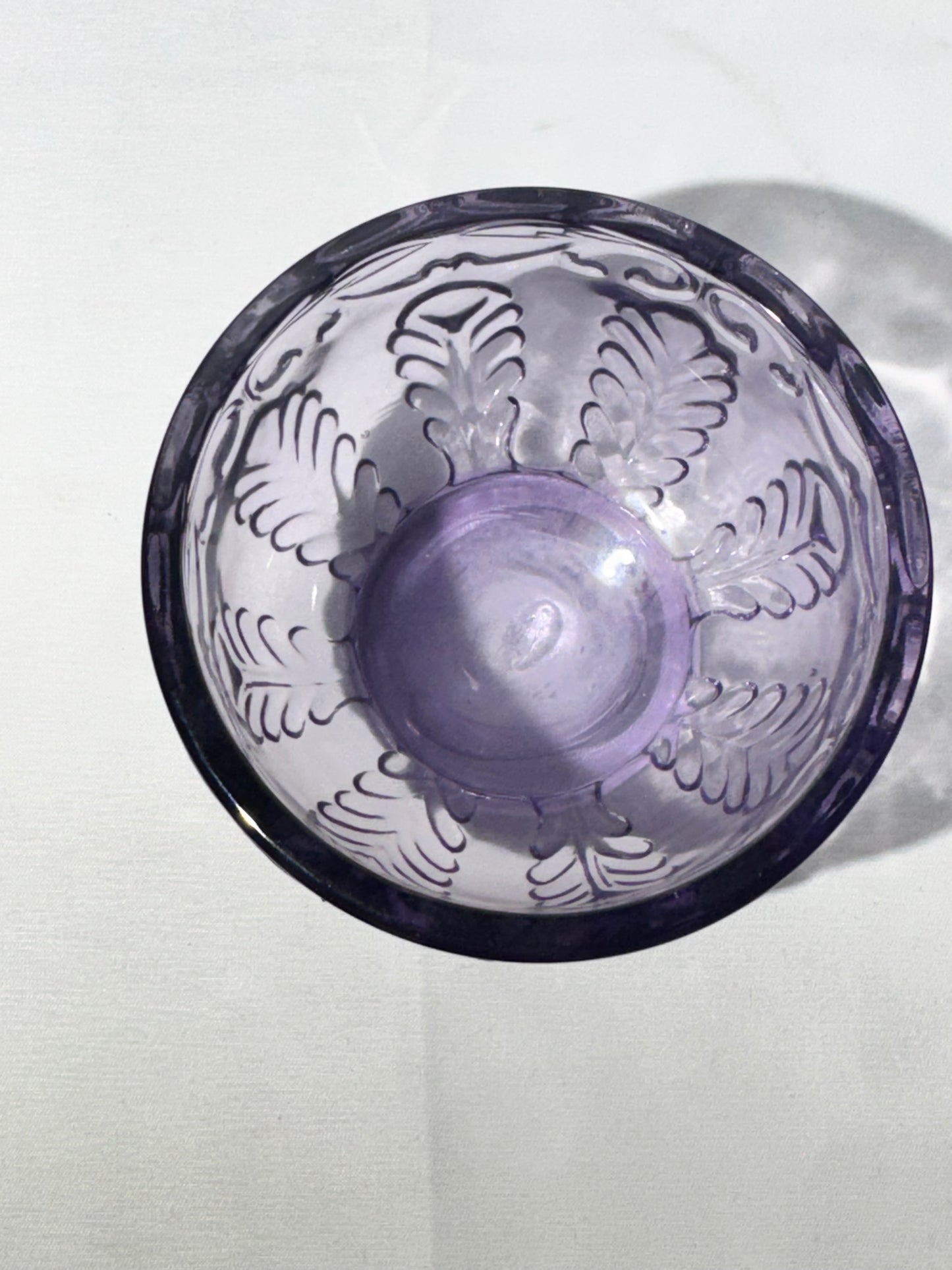 Vintage Fenton Amethyst Glass Trinket Box / Dresser Display – Fenton Sticker & Logo