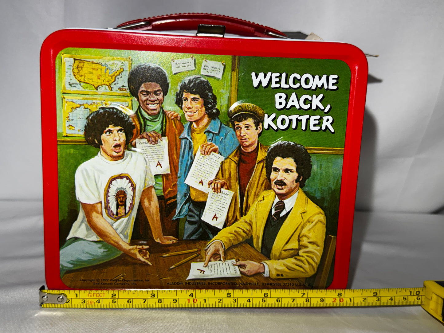 Vintage 1977 Welcome Back, Kotter Metal Lunchbox & Thermos w/ Tag Aladdin -NOS!