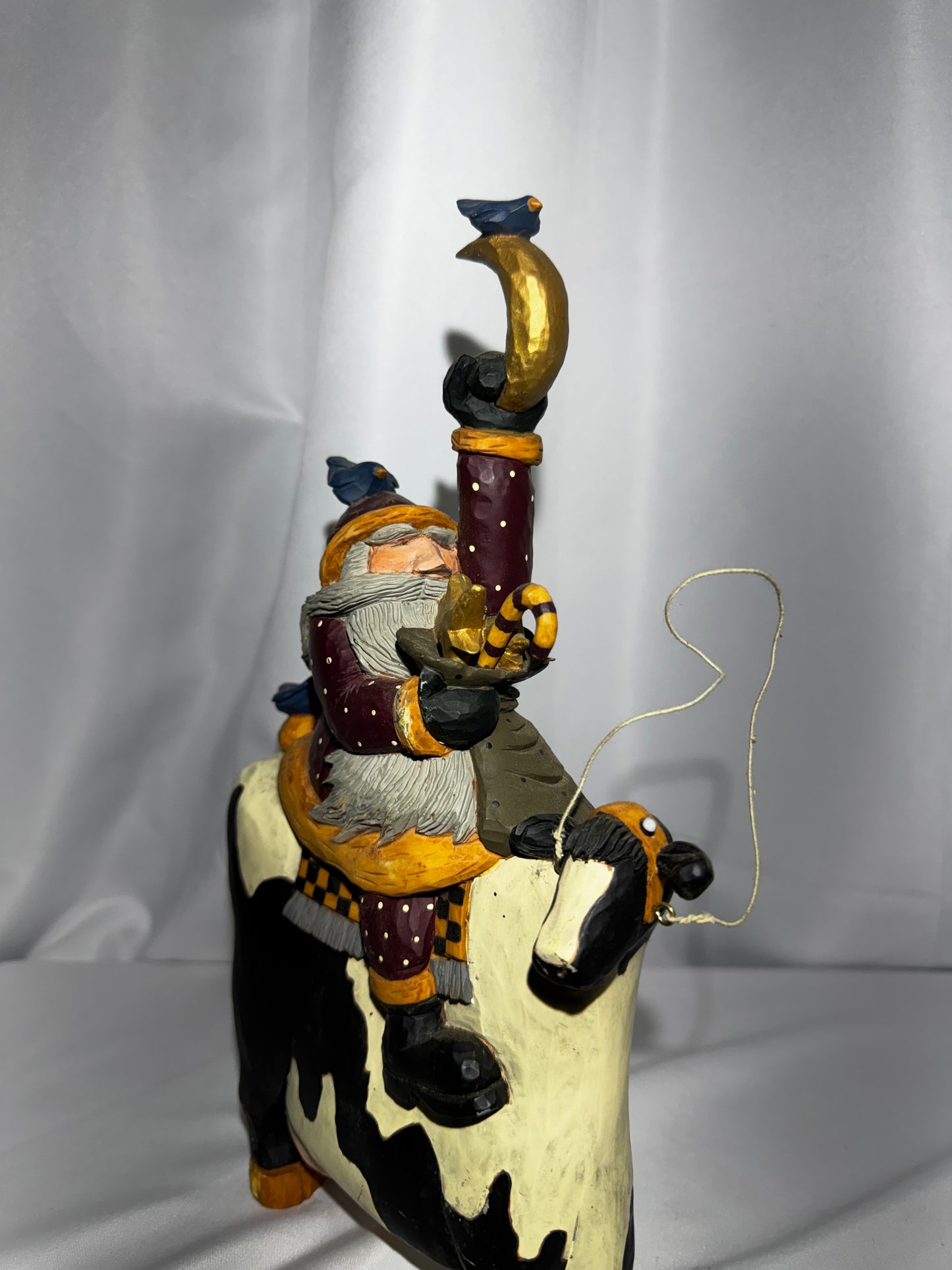 Williraye Studio 1997 Santa Riding Cow WW2260 Folk Art Figurine