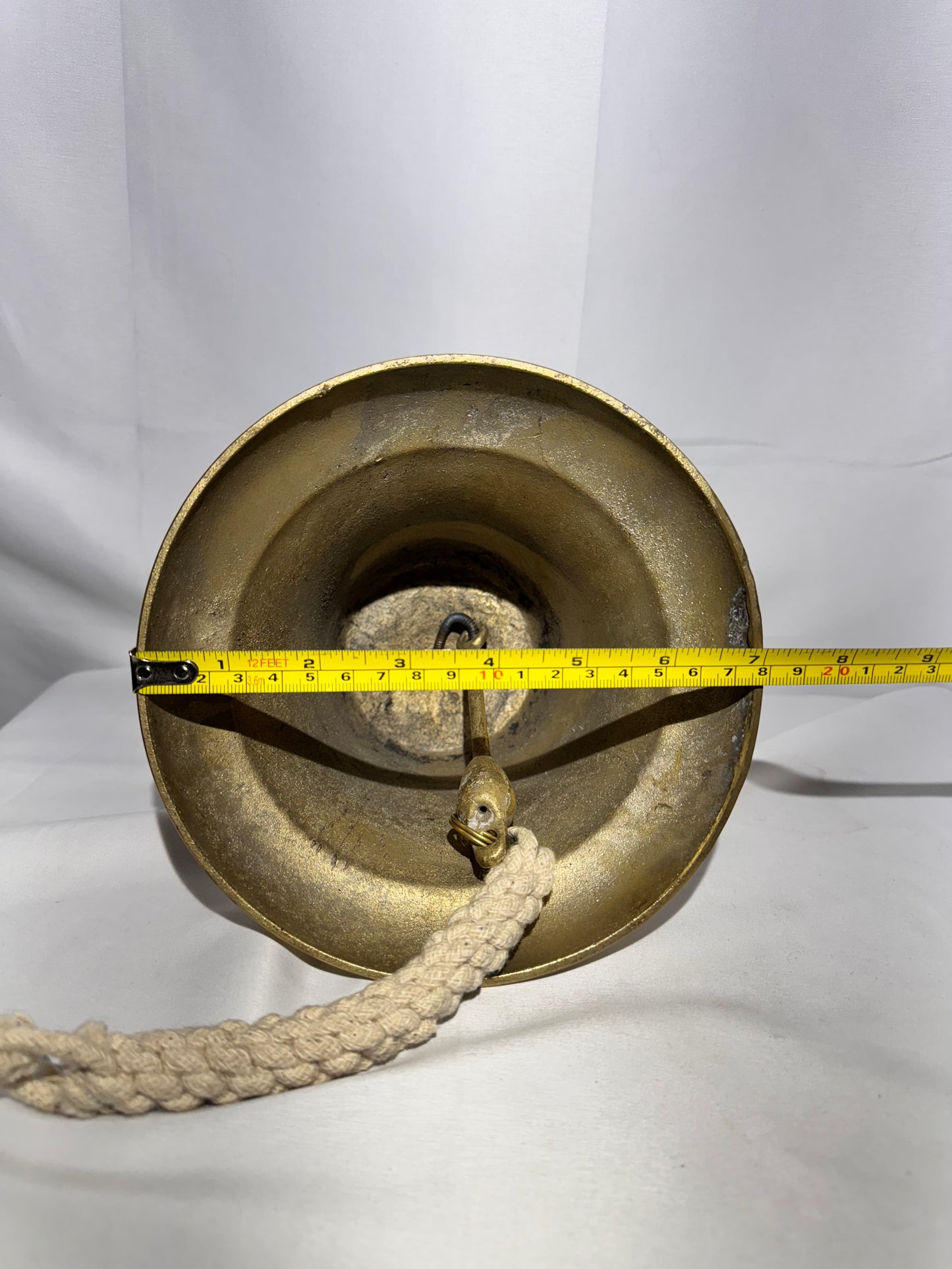 Vintage Brass Coca-Cola Bell – 7” Wall Mount with Braided Handle