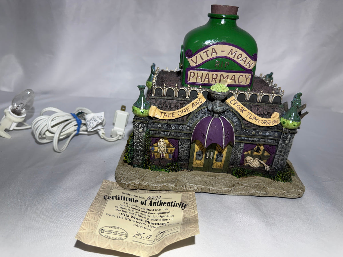 Hawthorne Village The Munsters “Vita-Moan Pharmacy” Halloween Village Building – 2005