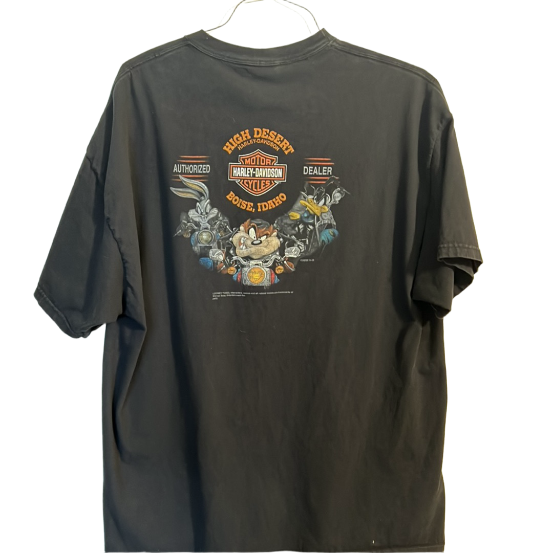 Daffy Duck jester Harley Davidson T-shirt ￼