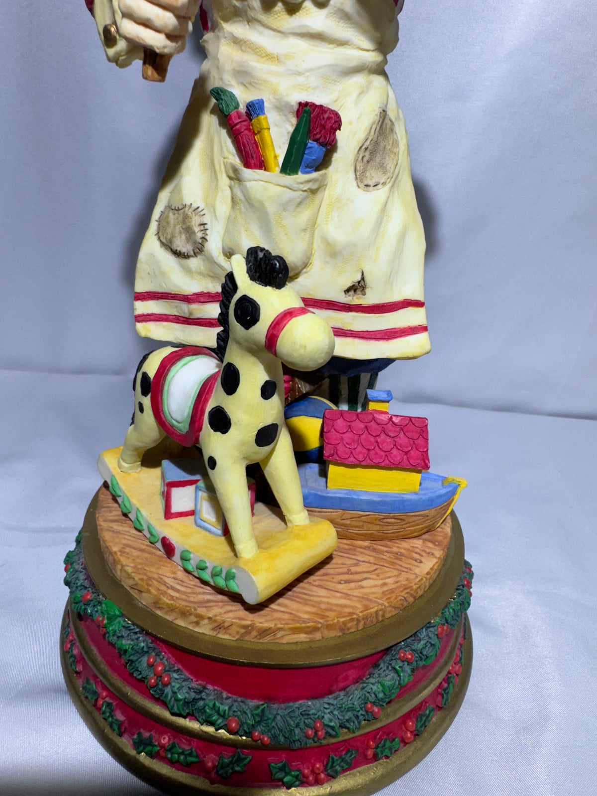 Vintage Toy Maker Santa Claus Wind-Up Music Box – Plays “Jolly Old St. Nicholas”