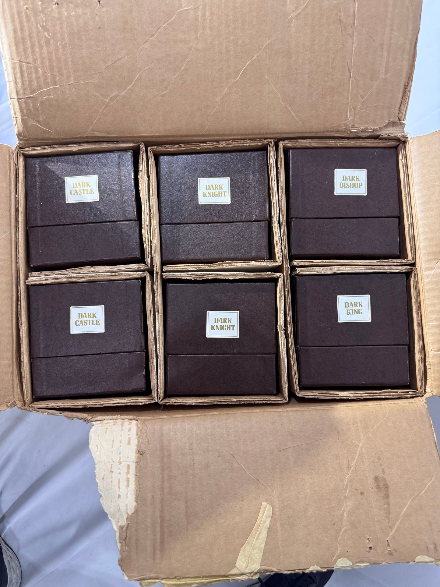 Vintage Old Crow Kentucky Straight Bourbon Whiskey Chessmen – Dark Green – Set of 6